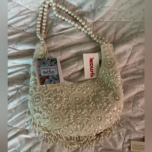 Made in India Elegant Pearl Beaded Handbag